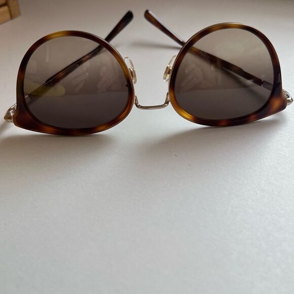 MCM Authentic designer brown and gold Metal & Acetate Cat-Eye Sunglasses - Picture 7 of 13